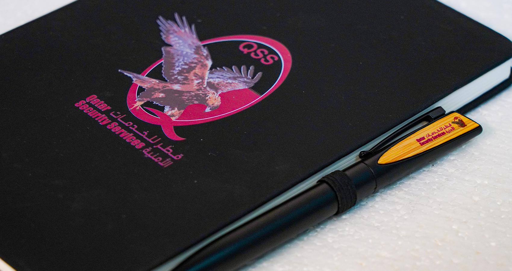 custom notebook with pen